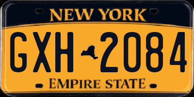 NY license plate GXH2084