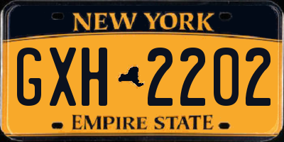 NY license plate GXH2202