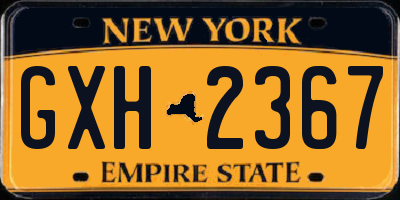 NY license plate GXH2367