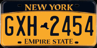 NY license plate GXH2454