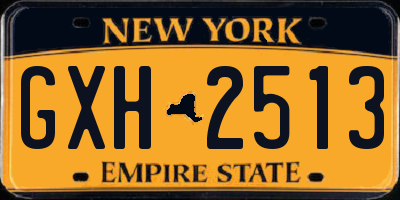 NY license plate GXH2513