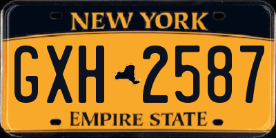 NY license plate GXH2587