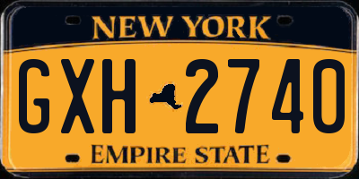 NY license plate GXH2740