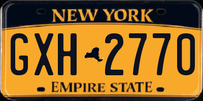 NY license plate GXH2770