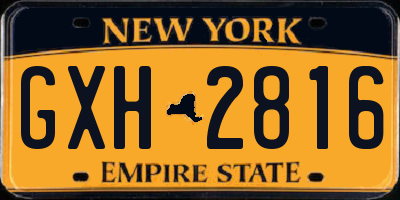 NY license plate GXH2816