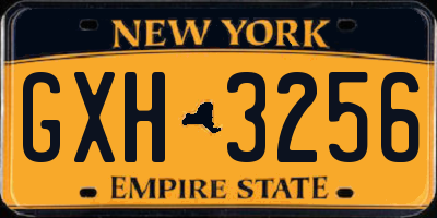 NY license plate GXH3256