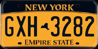 NY license plate GXH3282