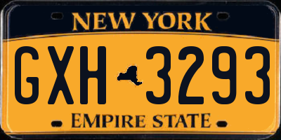 NY license plate GXH3293