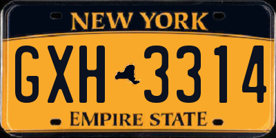 NY license plate GXH3314
