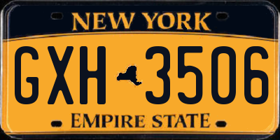 NY license plate GXH3506