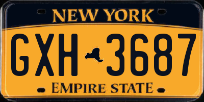 NY license plate GXH3687