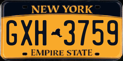 NY license plate GXH3759