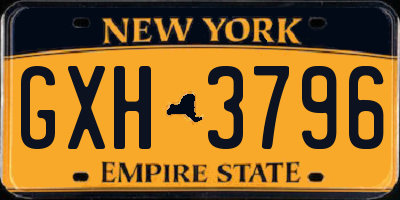 NY license plate GXH3796