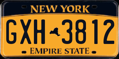 NY license plate GXH3812