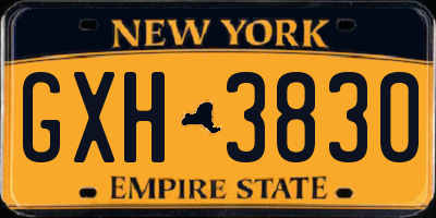 NY license plate GXH3830