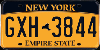 NY license plate GXH3844