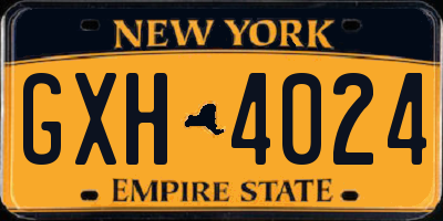 NY license plate GXH4024