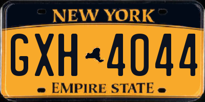 NY license plate GXH4044