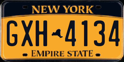 NY license plate GXH4134