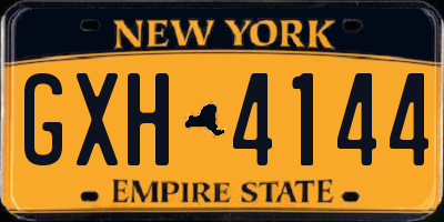NY license plate GXH4144