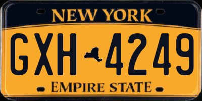 NY license plate GXH4249