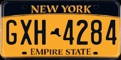 NY license plate GXH4284