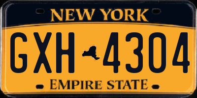 NY license plate GXH4304