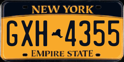 NY license plate GXH4355