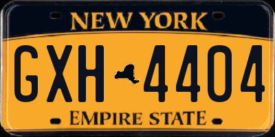 NY license plate GXH4404