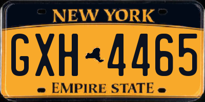 NY license plate GXH4465