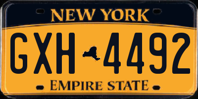 NY license plate GXH4492
