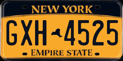 NY license plate GXH4525