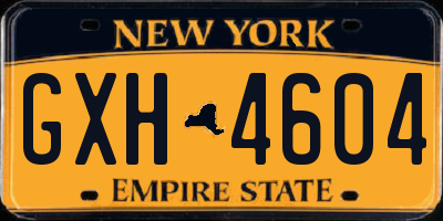 NY license plate GXH4604