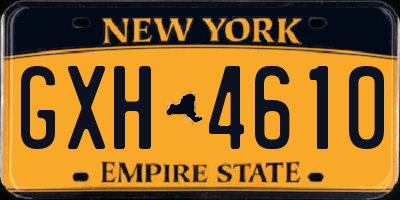 NY license plate GXH4610