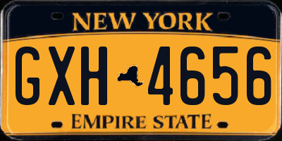 NY license plate GXH4656