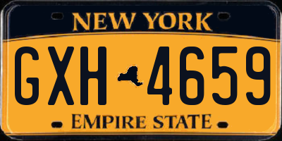 NY license plate GXH4659