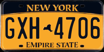 NY license plate GXH4706