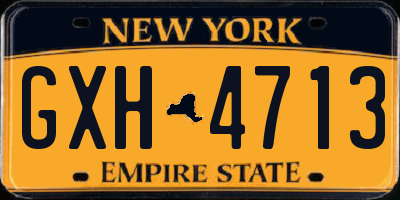 NY license plate GXH4713