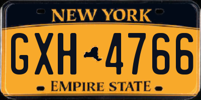 NY license plate GXH4766