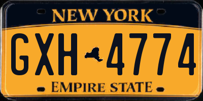 NY license plate GXH4774