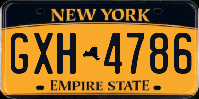 NY license plate GXH4786