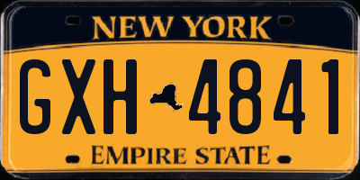 NY license plate GXH4841