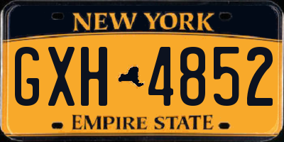 NY license plate GXH4852