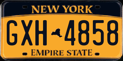 NY license plate GXH4858