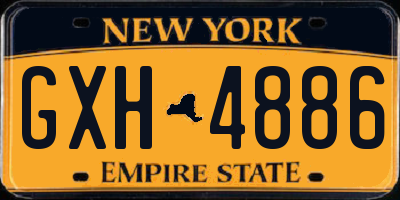NY license plate GXH4886