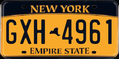 NY license plate GXH4961