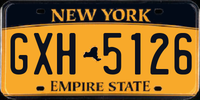 NY license plate GXH5126