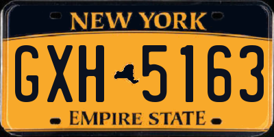 NY license plate GXH5163