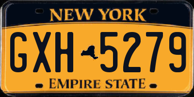 NY license plate GXH5279