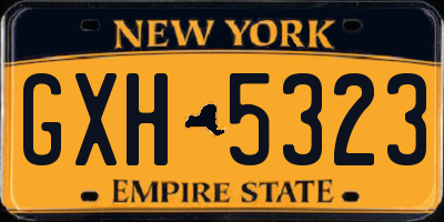 NY license plate GXH5323